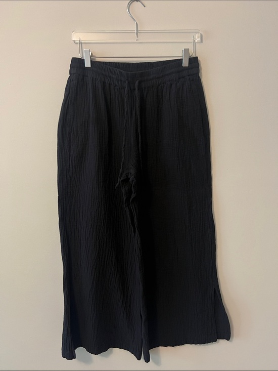 Pact Pants - Women’s Black Wide-Leg Casual Pants Cotton Gauze